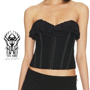 We Are HAH NWT Free People Seams Like A Princess Corset  Noir  Size Medium